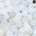 Tas de perles rondes en agate blanche 12mm au fini laiteux lisse pour bijoux DIY - Perle Ronde 10mm Sans Trou / Agate