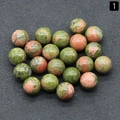 Perles de pierre naturelle Unakite de 10mm polies avec motifs verts et roses pour bijoux - Perle Ronde 10mm Sans Trou / Unakite