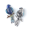 Exquisite parrot brooch pendant with blue lapis lazuli stone and enamel wings - Lapis Lazuli