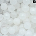 Perles d'agate blanche translucide 10mm pour bijoux, modèle numéro sept - Perle Ronde 10mm Sans Trou / Cristal blanc