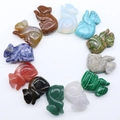 Set of 12 gemstone koala animal figurines carved in various natural crystals and stones - Assorted Gemstone Koala Styles (858-1)