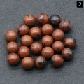 Perles rondes polies en obsidienne acajou de 10mm aux motifs naturels rouges et noirs - Perle Ronde 10mm Sans Trou / Obsidienne Acajou