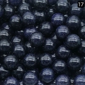 Perles de pierre de soleil bleue polie 10mm avec effet étoilé pour bijoux DIY - Perle Ronde 10mm Sans Trou / Pierre de Sable Bleue