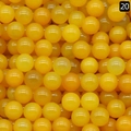 Perles rondes en agate jaune polie avec finition brillante et tons translucides chauds - Perle Ronde 10mm Sans Trou / Agate