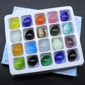 Set di 20 perle colorate a forma di uovo in pietra occhio di gatto per decorazioni - Multicolore