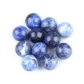 Perles rondes en sodalite polie de 10mm avec motifs de pierre naturelle bleu et blanc - Perle Ronde 10mm Sans Trou / Sodalite bleue