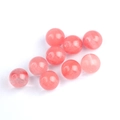 Perles rondes en agate rose de 10mm polies avec texture naturelle pour bijoux DIY - Perle Ronde 10mm Sans Trou / Rouge pastèque