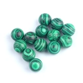 Perles rondes en malachite polie avec motifs à rayures vertes et noires pour bijoux DIY - Perle Ronde 10mm Sans Trou / Malachite
