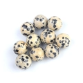 Perles rondes en jaspe dalmatien polies de 10mm avec taches noires naturelles - Perle Ronde 10mm Sans Trou / Jaspe dalmatien