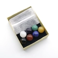 7 Chakra Kristallkugel Set mit Heilsteinen, Kraftpapierbox und Organza Beutel für Yoga - Chakra Steine Kugelförmiger Stil