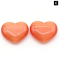 Par de adornos de piedra de ojo de gato en forma de corazón color naranja coral vibrante - Rojo Anaranjado