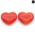 Par de piedras ojo de gato rojas en forma de corazón con acabado pulido de 30mm - Rojo