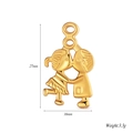 Goldener Jungen- und Mädchen-Anhänger für DIY-Schmuck, Größe 27mm x 16mm, Gewicht 3,3g - Junge Mädchen / Silber
