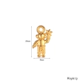 Ciondolo astronauta in oro lucido per gioielli fai-da-te con stella, altezza 16mm, 1g - Astronauta / Argento