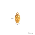 Ciondolo teschio d'oro lucido per gioielli fai da te, misura 13x7 mm e pesa 1g - Teschio / Argento