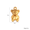 Ciondolo a forma di orsetto dorato con fiocco, accessorio per gioielli fai da te - Orso / Argento