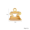 Anhänger für DIY-Schmuck in Form eines polierten goldenen Bügeleisens für Ketten - Elektrisches Bügeleisen / Silber