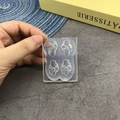 Macro detail of transparent silicone nail art mold featuring creative 3D bowknot designs - 124-Bow-knot