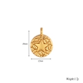 Macro detail of 18k gold plated stainless steel star pendant with hammered texture - Star
