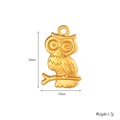 Detailed size view of 18k gold-plated owl pendant with dimensions 24mm by 15mm - Owl