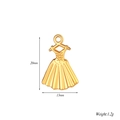 Detailed 18k gold-plated dress charm showing dimensions of 20mm height and 13mm width - Dresses / Steel