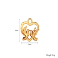 Detail showing 18k gold plated heart bird pendant with dimensions 18mm by 15mm - Heart Pigeon