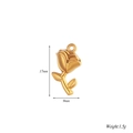 Detailed view of 18k gold plated rose pendant with 17mm height and 9mm width dimensions - Rose