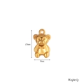 Detail showing 15mm 18k gold plated bear pendant with dimensions and weight data - Teddy Bear / Steel