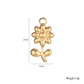 Detailed view of 21mm gold flower charm pendant with size measurements and dimensions - Flower Shape / Gold