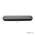 Macro view of 35x6mm matte black stainless steel oval tag with two connector holes - Black