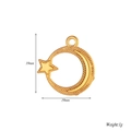 Detailed 19mm celestial gold pendant with textured moon and star in 18k gold plating - Moon & Star