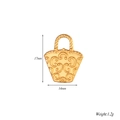 Detail of 18k gold plated hollow scrollwork handbag pendant with size 17x14mm - Bag 2