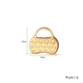 Macro detail of 13mm quilted handbag charm in gold-plated stainless steel for DIY jewelry - Quilted Handbag Shape