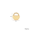 Detailed 9mm x 9mm gold-plated bag charm with quilted texture and 1g weight - Mini Quilted Bag Shape
