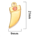 Golden stainless steel dagger pendant with pink stone, size 21x9mm variant - Pink
