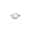 Zilveren Sint-Benedictus medaille bedeltje met dubbele gaten voor DIY sieraden - Staal Kleur 12mm