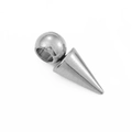Polierter Edelstahl-Kegelanhänger mit Kugel für DIY-Schmuck im Punk-Stil - 1# Stahlfarbe