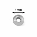 Polierte silberne 4mm Edelstahl-Abstandsperle für DIY-Schmuckherstellung Zubehör - 4mm / Stahlfarben