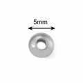Einzelne 5mm Edelstahl Abakusperle in Silber für DIY Schmuckherstellung und Halsketten - 5mm / Stahlfarben