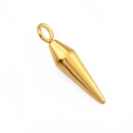 Minimalistischer vergoldeter Edelstahl-Kegelanhänger mit polierter Oberfläche und Ring - 3# Gold