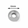 DIY 6mm silberne Edelstahl Perle Abakus-Abstandshalter poliert für Schmuckherstellung - 6mm / Stahlfarben
