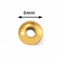 6mm glänzende goldene Edelstahl-Abstandshalterperle mit Loch für DIY-Schmuck - 6mm / Gold