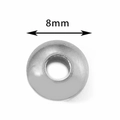 8mm silberne Edelstahl-Abakusperle als Zwischenstück für DIY-Schmuckherstellung - 8mm / Stahlfarben