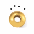DIY Schmuckteil 8mm goldene Edelstahl Distanzperle für Halsketten und Armbänder - 8mm / Gold