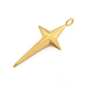 Glänzend goldener Edelstahl Vierpunkt-Sternkreuz-Anhänger für DIY-Schmuck-Zubehör - 5# Gold