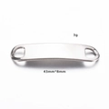 Polished silver stainless steel curved bar connector for jewelry 43mm x 8mm - Steel Color 8*43mm