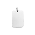Polished silver rectangular stainless steel dog tag pendant with rounded corners - Steel