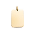 Polished rectangular gold stainless steel dog tag pendant with rounded corners - Gold
