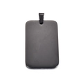 Matte black rectangle dog tag pendant with rounded corners and sturdy metal bail - Black