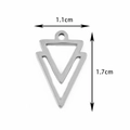 Silver stainless steel double triangle geometric pendant for DIY jewelry making - Triangle / Steel